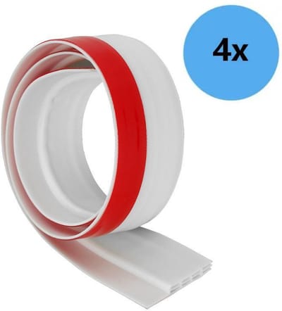 Deurrubberstrip en deurrubberstrip - 4-pack - Nieuw type geïsoleerde deurrubberstrip (snel te installeren) - Isoleert effectief tegen kou, geluid en vocht - 1 meter * 5 centimeter - Wit