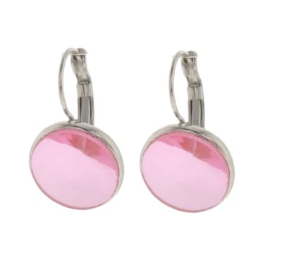 Behave - Oorbellen - Oorhangers Roze Steen Elegant Tijdloos - 2,5 cm
