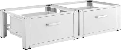 IVOL Wasmachine en droger verhoger - 2 lades - Wit - 127.5 x 54 x 31 cm