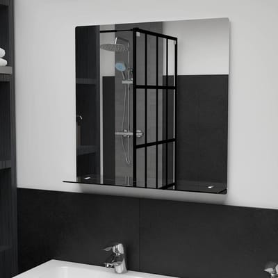 vidaXL - Wandspiegel - met - schap - 60x60 - cm - gehard - glas