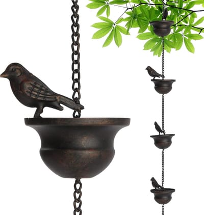 Regenketting Decoratie - Metalen Vogelketting - Tuin Waterafvoer - Roestvrij Weerbestendig - 24 Meter - Gekleurd