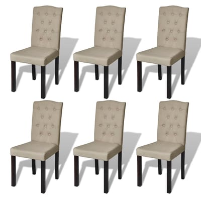 vidaXL - Eetkamerstoelen - 6 - st - stof - camel