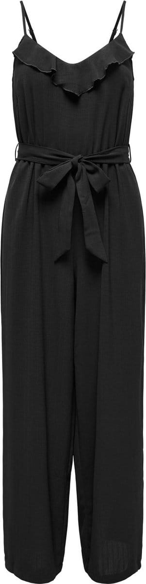 Only Onlcali S/L long jumpsuit WVN NOOS Jumpsuit zwart XS - Polyester - Street wear