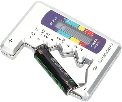 Batterijtester - Batterijmeter Digitale - Batterijstatus Controleren - Meet Diverse Batterijen - 90 x 60 mm - Zwart
