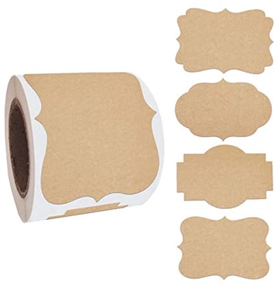 Zelfklevende Kraft Labelstickers - 200 Stuks - Bruine Cadeaulabels en Etiketten voor Potten, Flessen en Geschenken