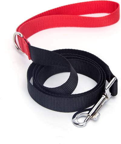 Nobleza Hondenriem Nylon - Lengte 120 cm - Puppy riem - Uitlaatriem - Hondenlijn - Polyester - Zwart rood
