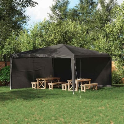 Partytent Zijpaneel - Tentwand Paviljoenwand - Outdoor Feesten - Waterdicht UV-bestendig - 400 x 195 cm - Antraciet