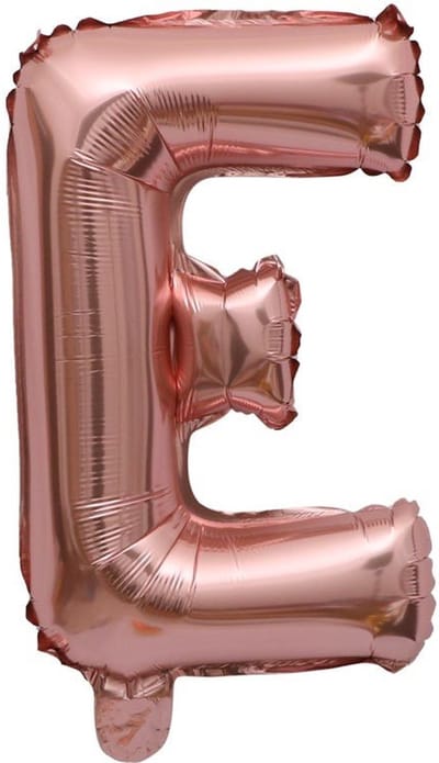 Folieballon / Letterballon Rose Goud  - Letter E - 41cm