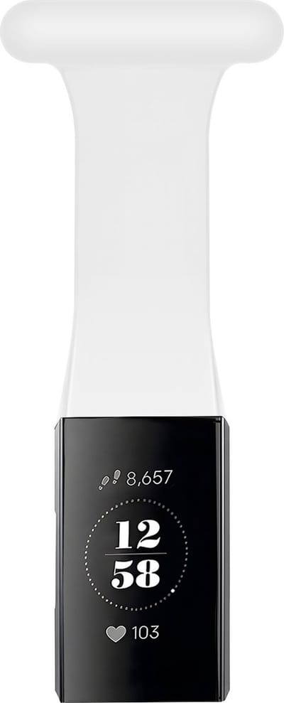 Strap-it Activity tracker bandje - siliconen verpleegkundige band - geschikt voor Fitbit Charge 3 / Fitbit Charge 4 - wit