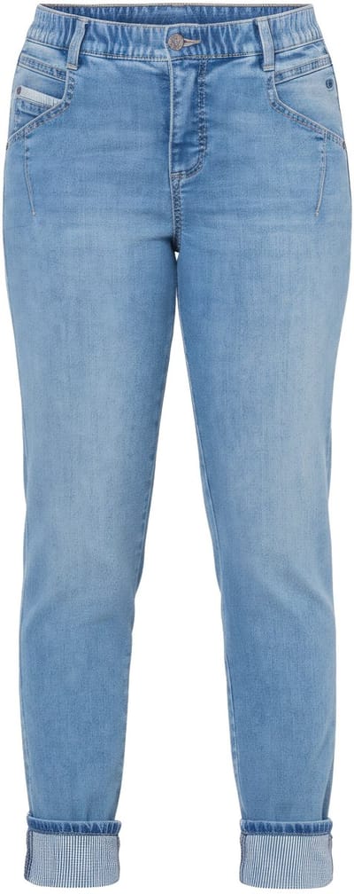 Laurasøn - Dames - Jeans Slim Fit streepdetails - Blauw denim - Maat 42