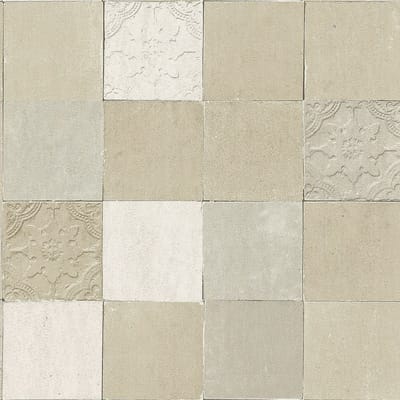 Behang voor badkamers en keukens Profhome 374064-GU vliesbehang licht gestructureerd met geometrische vormen glimmend crème grijs 5,33 m2