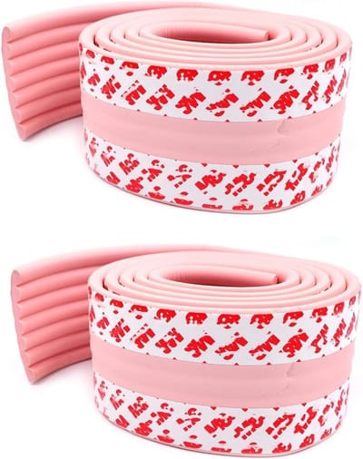 2 stuks Schuim Veiligheidsstrips 2M Veiligheidsrand Beschermstrip-Rand Hoekbeschermers Schuimrol voor Kinderen - Roze