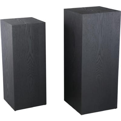 PTMD - Bloemenzuil Tiess - Zwart - 35x35x85cm - Set van 2
