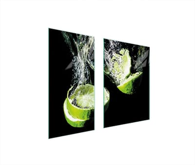 TMK ArtDeko Serie - Limonkekleurige Beschermplaat - Keuken - 75x52 cm - Glasplaat