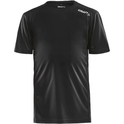 Craft Rush Running T-Shirt Kinderen - Zwart | Maat: 158/164