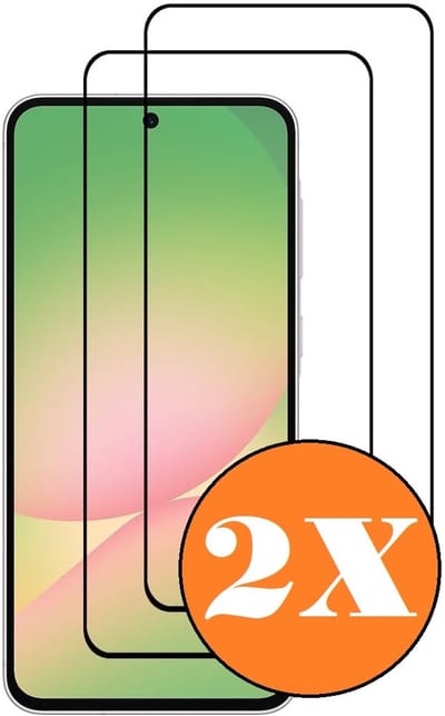 Full Cover Screenprotector geschikt voor Samsung Galaxy A56 5G Zwart 2pack | Volledige Beschermglas Tempered Glass | Samsung Galaxy A36 5G Screenprotector