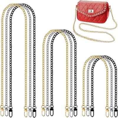 9-delige Pocket Chains voor Handtassen, Schoudertassen en Crossbody Tassen in Goud/Zilver/Zwart