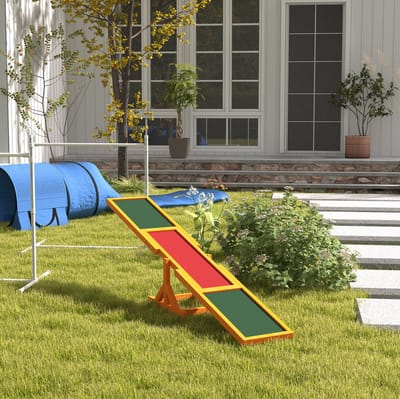 HAUSS SPOLE Hondenwip – Antislip Loopvlak – 180 x 30 x 30 cm – Grenenhout – Naturel – Voor Agilitytraining En Balansoefeningen Buiten