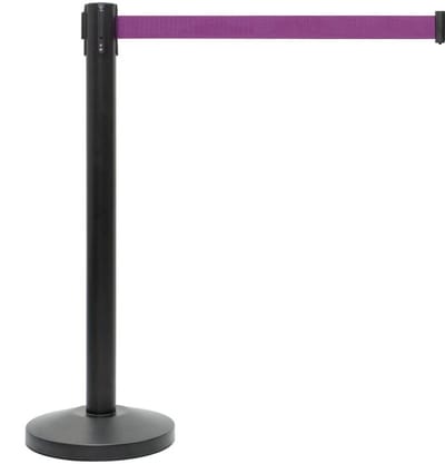 GJ Floors - Afzetpaal met trekband | Zwart - Paars - Hoogte: 92 cm - Lengte: 200 cm - Steel diameter: 5,1 cm