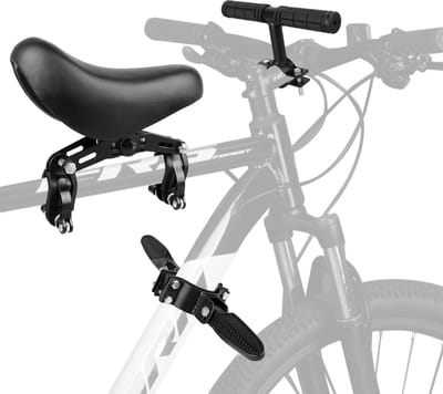 Kinderfietszitje Vooraan - Fietsstoel Kind - Samen Fietsen - Verstelbaar Ontwerp - Universele Pasvorm - Zwart