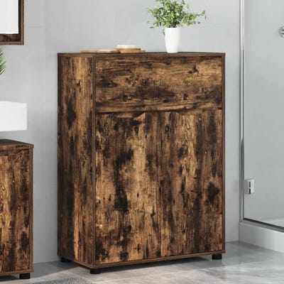 vidaXL - Badkamerkast - Rook - Eiken - 72,5 - x - 36,5 - x - 100 - cm - Bewerkt - hout