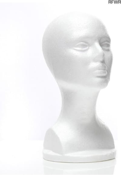 RFWR® Schuim Mannequin Hoofd voor Hoed en Pruik - Wit