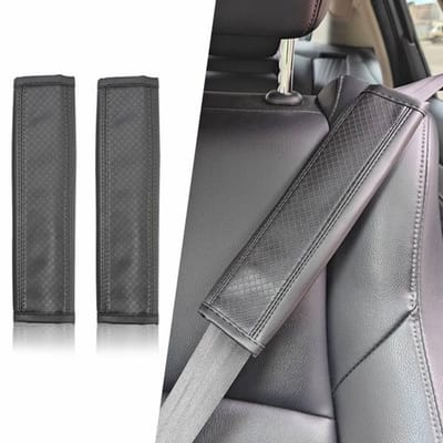 Gordelkussen - Comfortabele schouderbescherming - Gordelbeschermer - PU-leer - Ademend - 2 stuks
