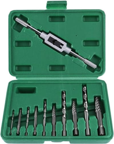 Complete Set voor het Verwijderen van Gebroken Schroeven en Bouten - 11-delige HSS Boor- en Extractor Set voor Efficiënt Schroefextractie en Reparatiewerkzaamheden