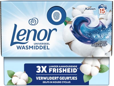 Lenor Wasmiddel All-in-1 Pods Katoen Fris - 15 stuks