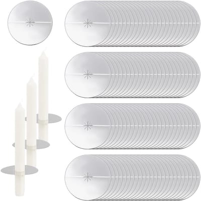 100 Stuks Papieren Kaarsenhouders 80mm - Ronde Kaarsbeschermers van Tinfolie in Gainsboro Kleur voor Kaarsenlicht Vigil en Kerstdienst