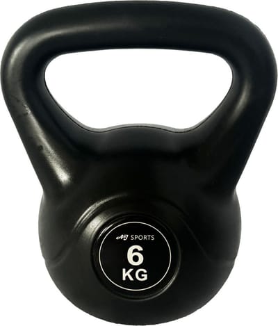AJ-Sports Kettlebell - PVC 6 kg - Kettlebell - Gewichten - Krachttraining - Zwart - Fitness - Geschikt voor Crossfit & Fitness