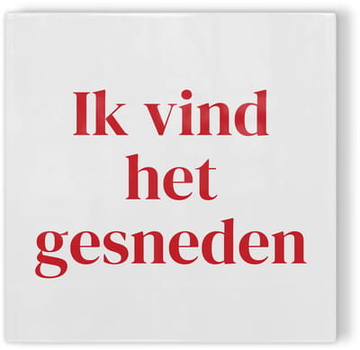 Tegeltje Haarlem Ik vind het gesneden - wit rood - tegeltje stad - tegeltje met tekst