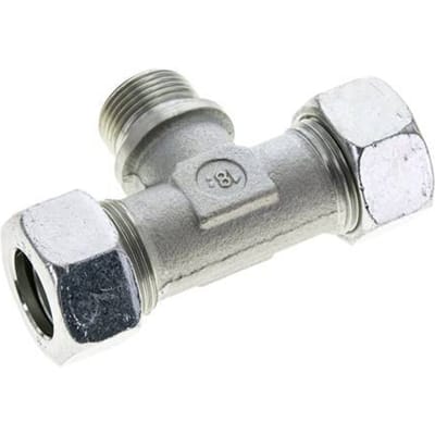 22L & G3/4'' Verzinkt Stalen T-stuk Snijringkoppeling Buitendraad 160bar ISO 8434-1