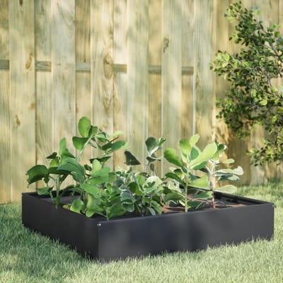 vidaXL - Plantenbak - verhoogd - 100x100x33,5 - cm - staal - antracietkleurig