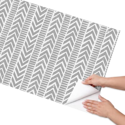 Coloray Meubel Wrap Folie - Grijs Meubelfolie - 65x130 cm - Meubel Wrap Folie Indiase pijlen - Plakfolie Meubels - Geometrische Meubelfolie - Decoratiefolie Zelfklevend - Slaapkamer decoratie - Achtergronden en patronen