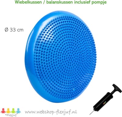 Balanskussen / wiebelkussen incl. pompje - Blauw