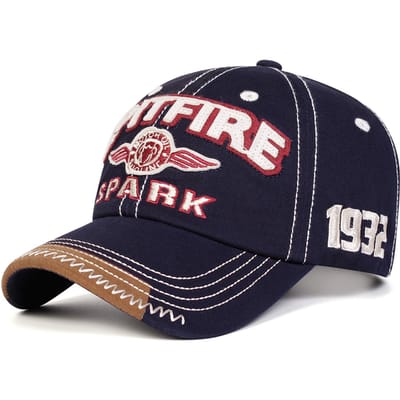 Casquettes de Baseball Unisexes Broderie Spitfire Spark Printemps Automne Extérieur Réglables Casquettes Décontractées Chapeau Pare-Soleil Casquette de Sport black