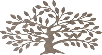 Wanddeco metaal boom bruin industrieel 38 x 70cm