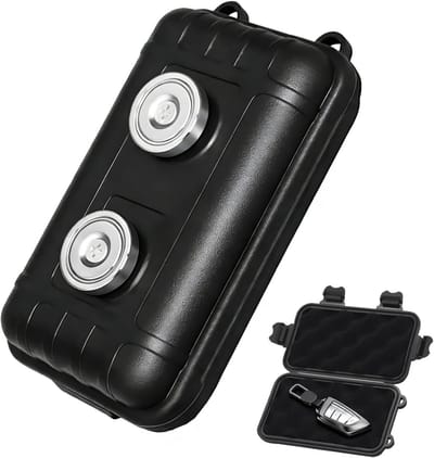 Magnetische Buiten Sleutelverstopplaats onder Voertuig, Schokbestendig Waterdicht en Robuust, Dubbele Sterke Magneet, Zwart, geschikt voor Buiten geschikt voor Horloges, Sleutels, Datakabels