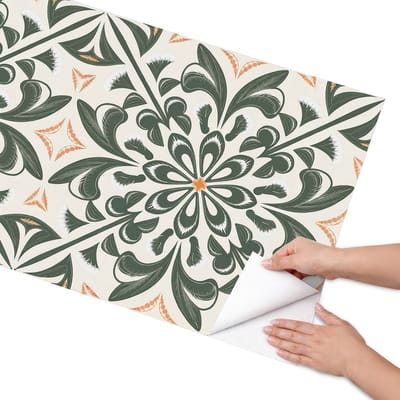 Coloray Meubel Wrap Folie - Groente Meubelfolie - 65x130 cm - Plakfolie Meubels Retro tegels - Decoratiefolie Zelfklevend - Geometrische Meubelfolie - Meubelfolie Zelfklevend - Badkamer decoratie - Achtergronden en patronen