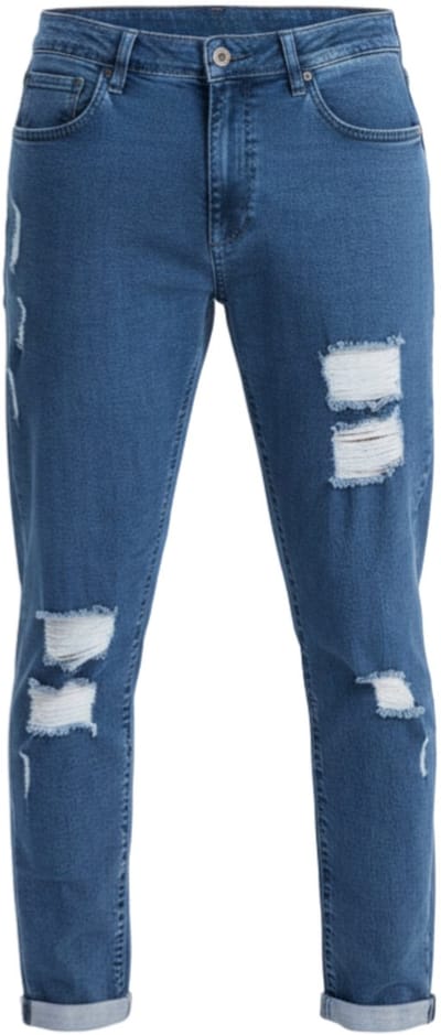 OMBRE Broek - Slim Fit - Katoen - Rits Indigo L