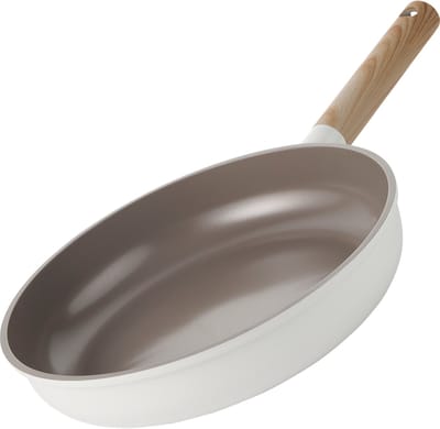 Alice by ISENVI Koekenpan Inductie 28 cm - Keramisch - Koudgreep - PFAS, PTFE Vrij - Alle warmtebronnen -Beige