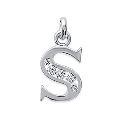 Blinx Jewels Zilveren Hanger Letter S Steentjes