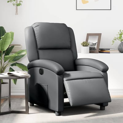 vidaXL - Fauteuil - verstelbaar - elektrisch - kunstleer - grijs