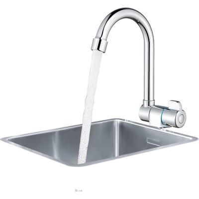 Robinets de cuisine pliants Laiton chromé Rotation à 360 degrés Pliant pour l'intérieur de la fenêtre Filetage G1/2 Poignée unique Eau froide Robinets d'évier de cuisine argenté
