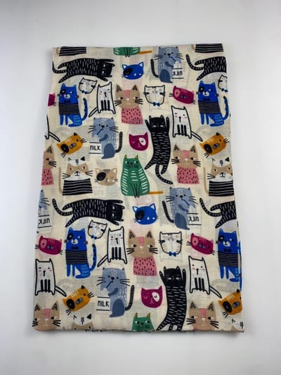 Leuke katten sjaal in 6 kleuren / 50% katoen met 50% viscose