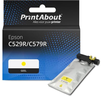 PrintAbout huismerk Inktcartridge C529R/C579R  (T01D400) Geel Extra hoge capaciteit Geschikt voor Epson
