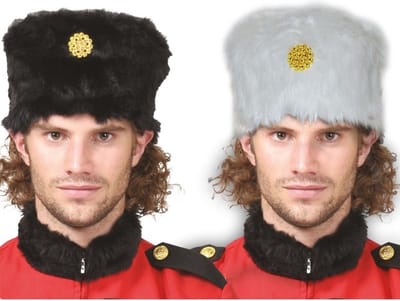 Russische Kozakken verkleed bontmuts - volwassenen - Carnaval verkleed hoeden/mutsen Zwart