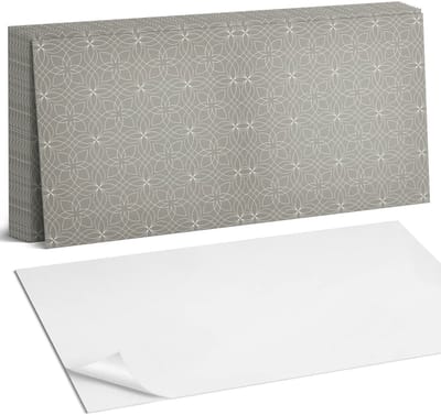 Coloray Plaktegels - Geometrisch bloemenpatroon Zelfklevende Wandtegels - 40 cm x 20 cm - Grijs Plaktegels - 10 stuks - Rechthoek PVC Tegels - Plaktegels Badkamer - Vloertegels Zelfklevend - Vinyl Tegels Zelfklevend - Portugese Tegels