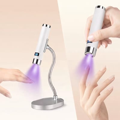 Draadloze UV LED Nagellamp met AI Sensor – USB-C Oplaadbaar – 30/60s Timer –Wit Inclusief Magnetische Houder -UV nagellamp-LED nagellamp-gelnagels lamp-draadloze nagellamp-nagellamp-nagel uithardingslamp-manicure lamp-nagellamp professioneel